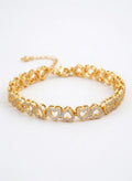 Gold Cluster Heart Bracelet