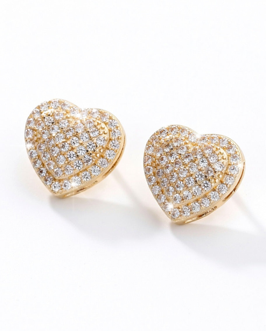 Cluster Heart Earrings